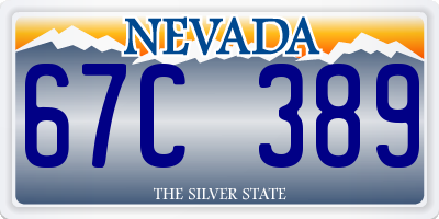 NV license plate 67C389