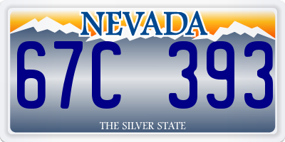 NV license plate 67C393