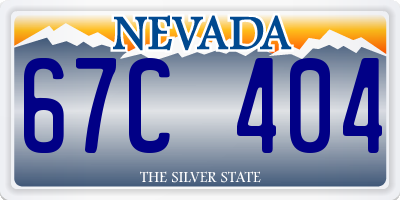 NV license plate 67C404