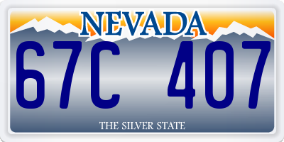 NV license plate 67C407