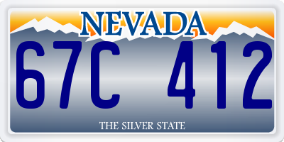 NV license plate 67C412