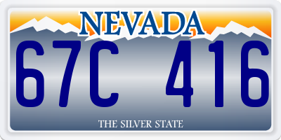 NV license plate 67C416