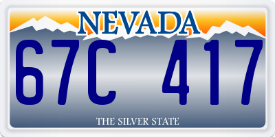 NV license plate 67C417