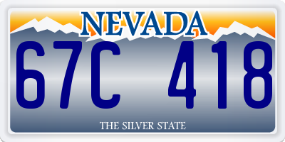 NV license plate 67C418