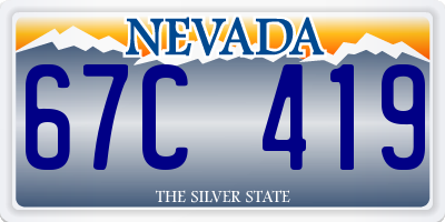 NV license plate 67C419