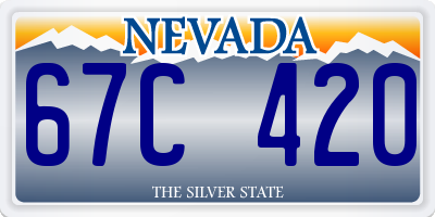 NV license plate 67C420