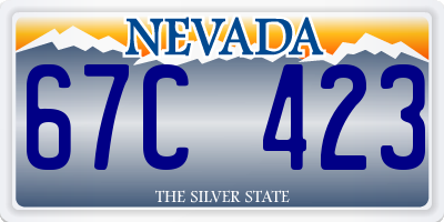 NV license plate 67C423