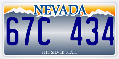 NV license plate 67C434