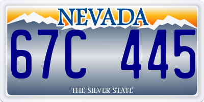NV license plate 67C445