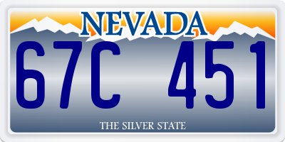 NV license plate 67C451