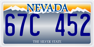 NV license plate 67C452