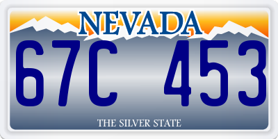 NV license plate 67C453
