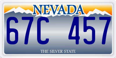 NV license plate 67C457