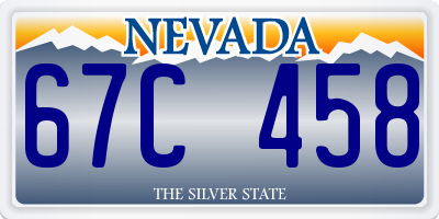 NV license plate 67C458