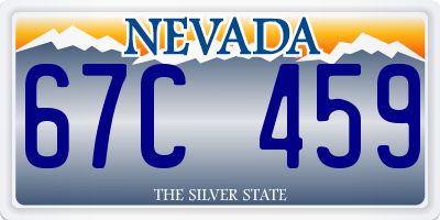 NV license plate 67C459