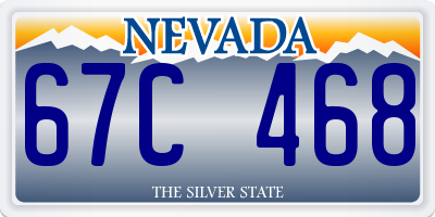 NV license plate 67C468