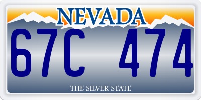 NV license plate 67C474