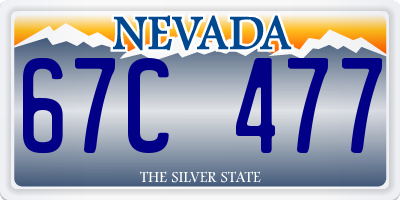 NV license plate 67C477