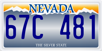 NV license plate 67C481