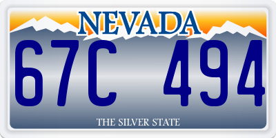 NV license plate 67C494
