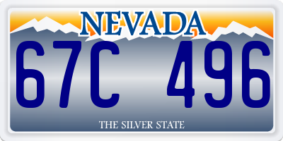 NV license plate 67C496