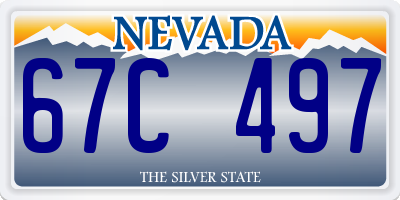 NV license plate 67C497