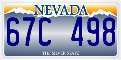 NV license plate 67C498