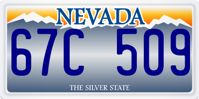 NV license plate 67C509