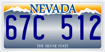 NV license plate 67C512
