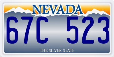 NV license plate 67C523