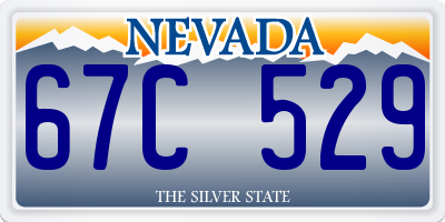 NV license plate 67C529