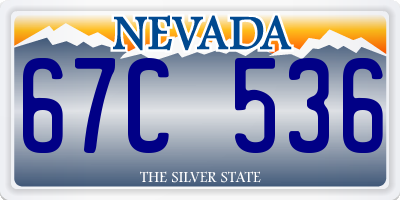 NV license plate 67C536