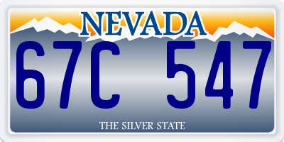NV license plate 67C547