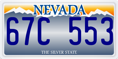 NV license plate 67C553