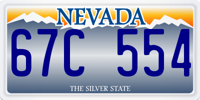 NV license plate 67C554