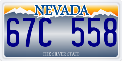 NV license plate 67C558