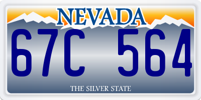 NV license plate 67C564