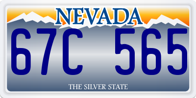 NV license plate 67C565