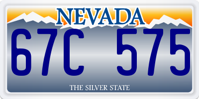 NV license plate 67C575