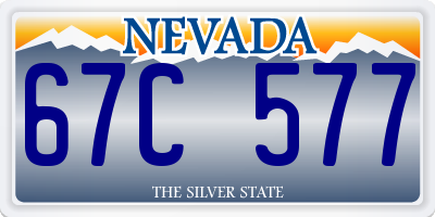 NV license plate 67C577