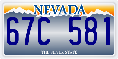 NV license plate 67C581