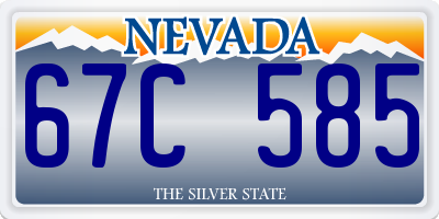 NV license plate 67C585
