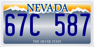 NV license plate 67C587