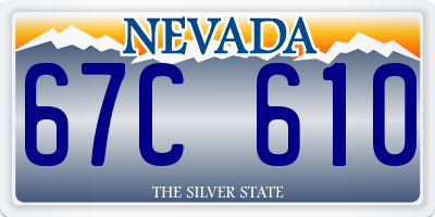 NV license plate 67C610