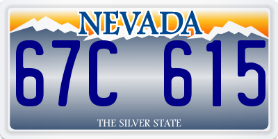 NV license plate 67C615
