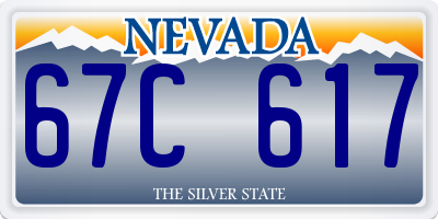 NV license plate 67C617