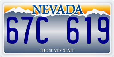 NV license plate 67C619