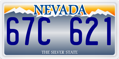 NV license plate 67C621