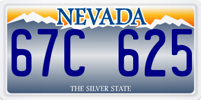 NV license plate 67C625