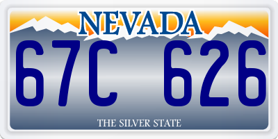 NV license plate 67C626